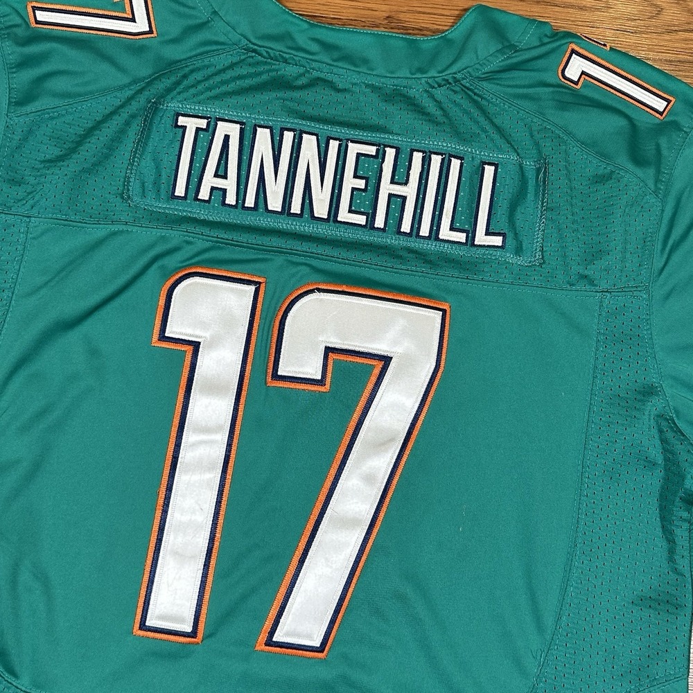 Nike NFL Miami Dolphins Ryan Tannehill Jersey On Field Size 48 Teal - Picture 9 of 13